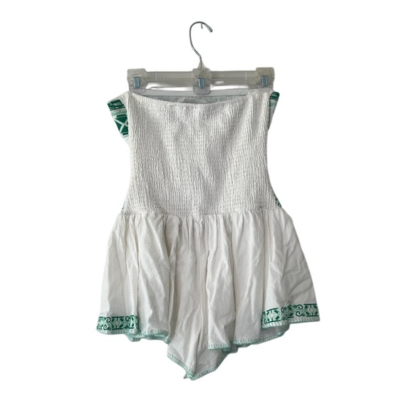 These Three Boutique White and Green Strapless Romper - Picture 3 of 9